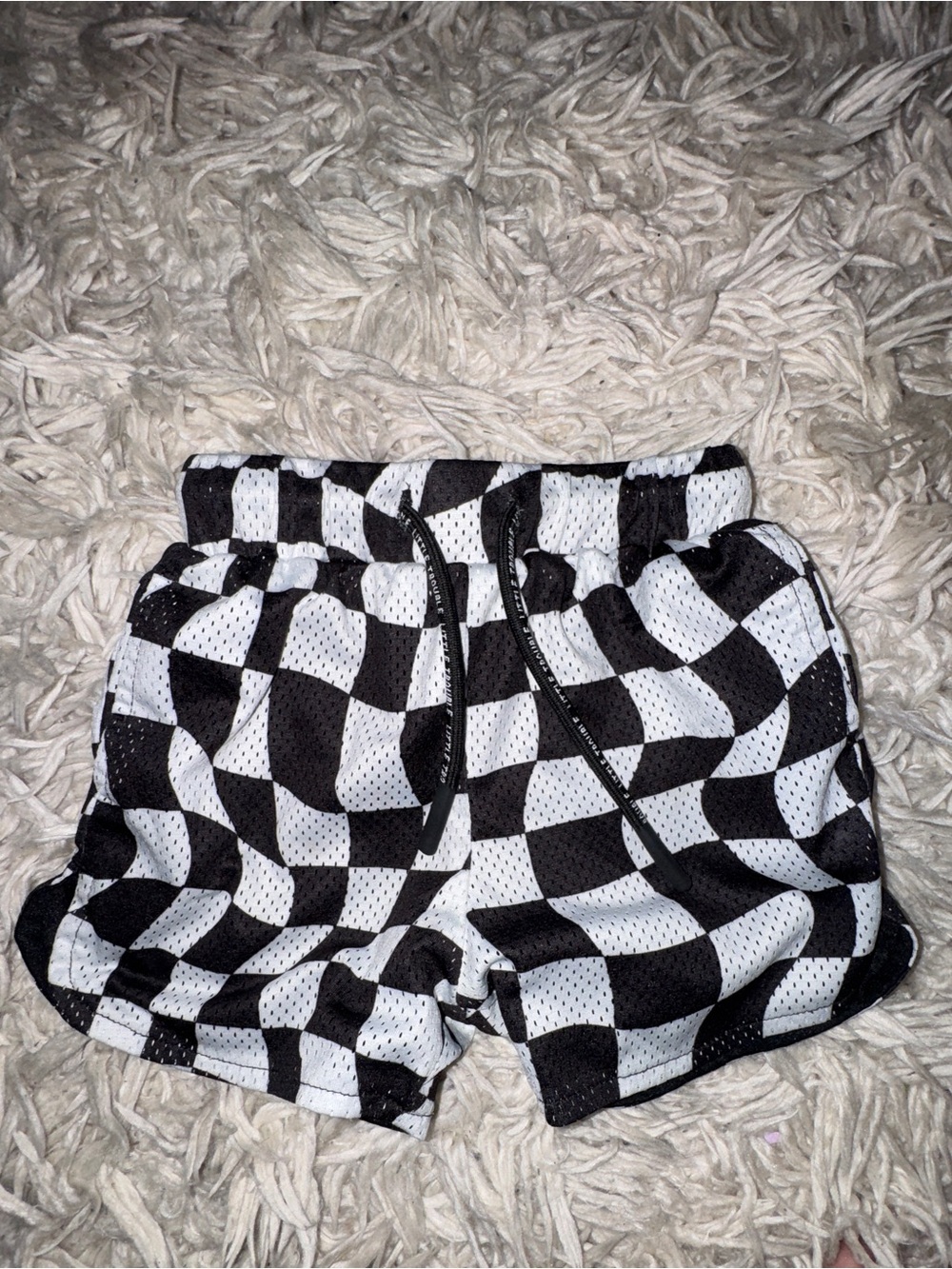 Black & White Checkered Athletic Toddler Basketball Shorts Little Trouble 2T